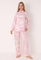 Pizhama të Gjata Modal me Lule - Pink